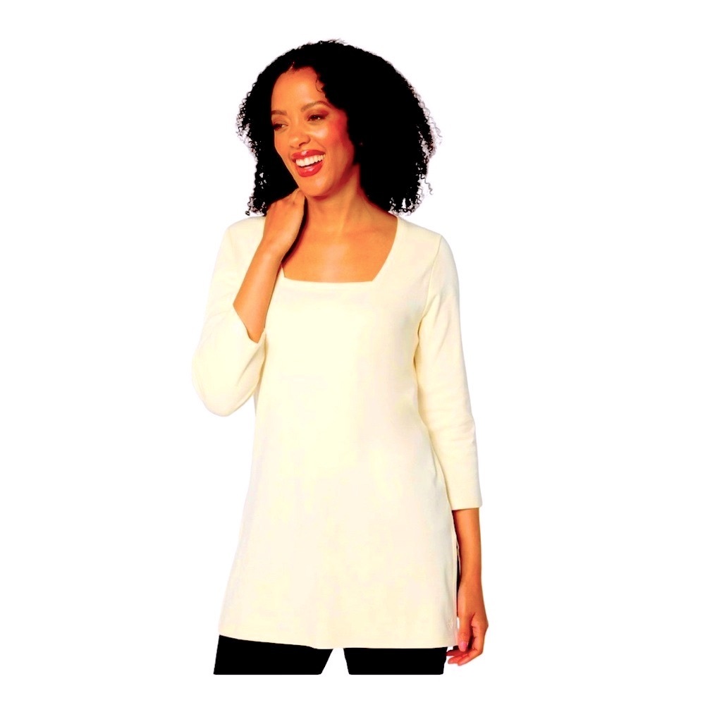 Isaac Mizrahi Live! Essentials Pima Cotton Square Neck Top